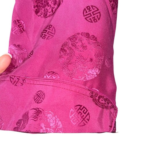 Begonia Vintage Mens Shirt Size XXL Pink Embossed Rare Casual Pure Silk - Picture 8 of 12